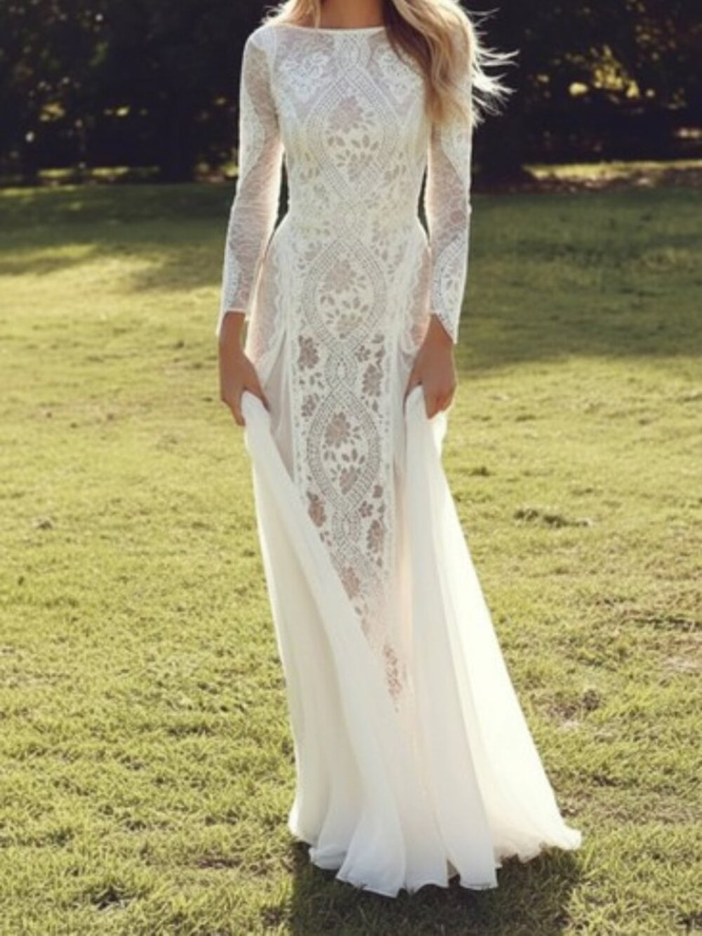 NWT Merry's size 12  Ivory BOHO LACE Wedding Dress